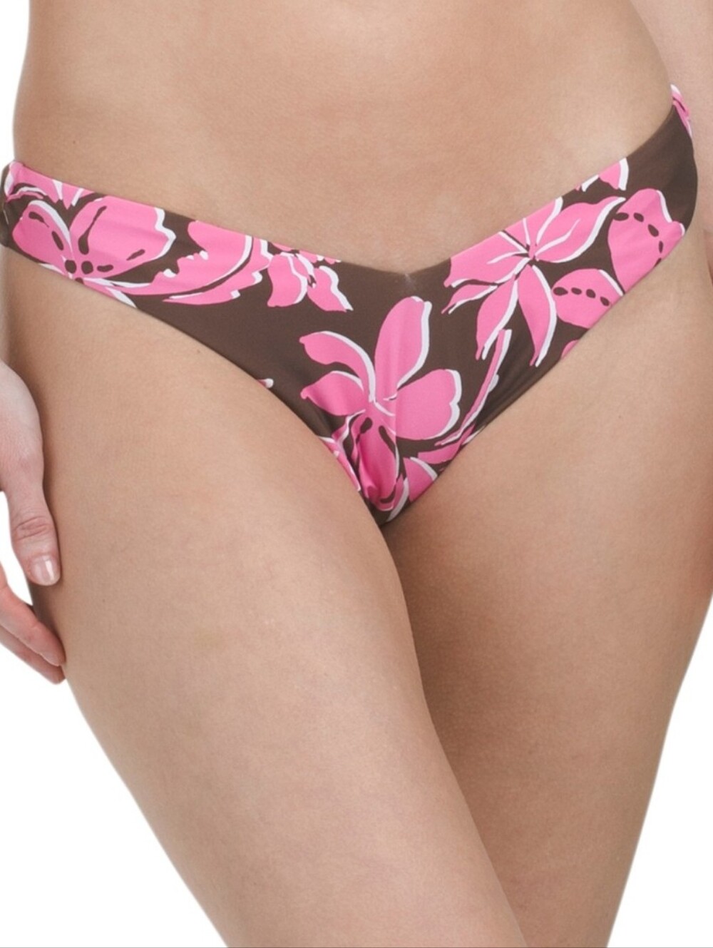Island Time Hipster Cheeky Bikini Bottom In Pink/Brown NWT